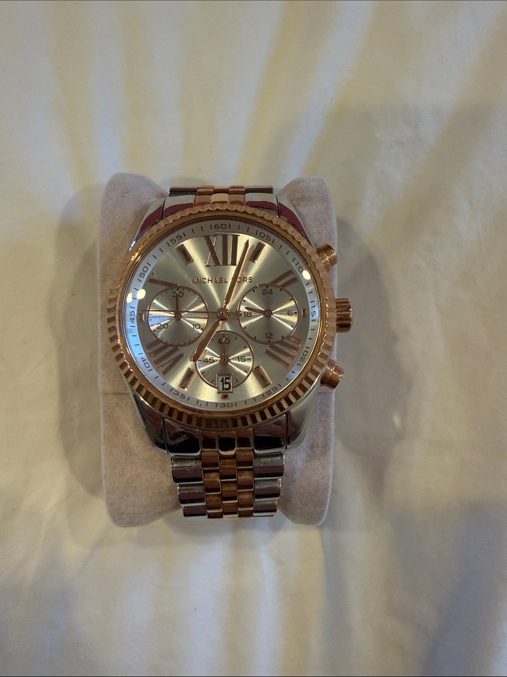 Michael Kors Two-Tone Rose Gold and Silver Men's Chronograph Watch